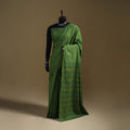 Green - Gamthi Hand Block Print Pure Mul Cotton Saree with Blouse Piece 35