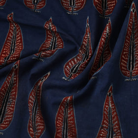 Blue Hand Block Print Cotton Ajrakh Fabric