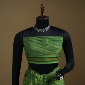 Green - Gamthi Hand Block Print Pure Mul Cotton Saree with Blouse Piece 35