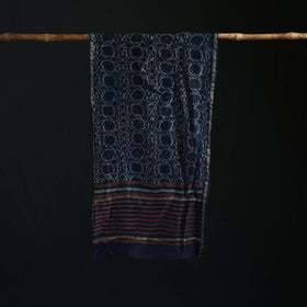 Akola Hand Block Print Chanderi Silk Handloom Stole 12
