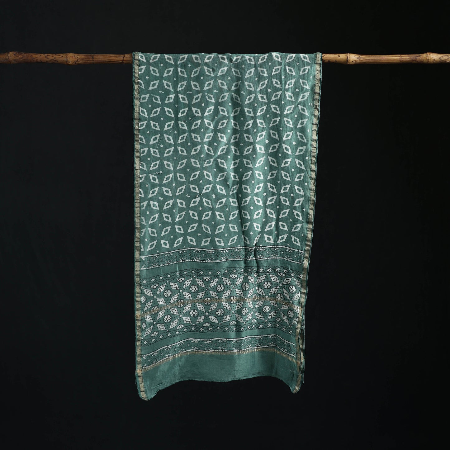 Akola Hand Block Print Chanderi Silk Handloom Stole 13