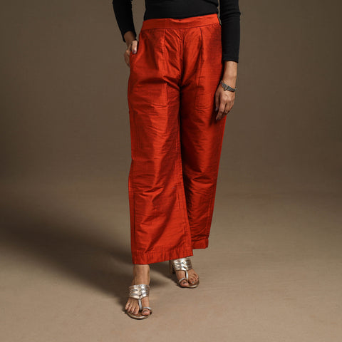 Slub Silk Elasticated Plain Palazzo 10