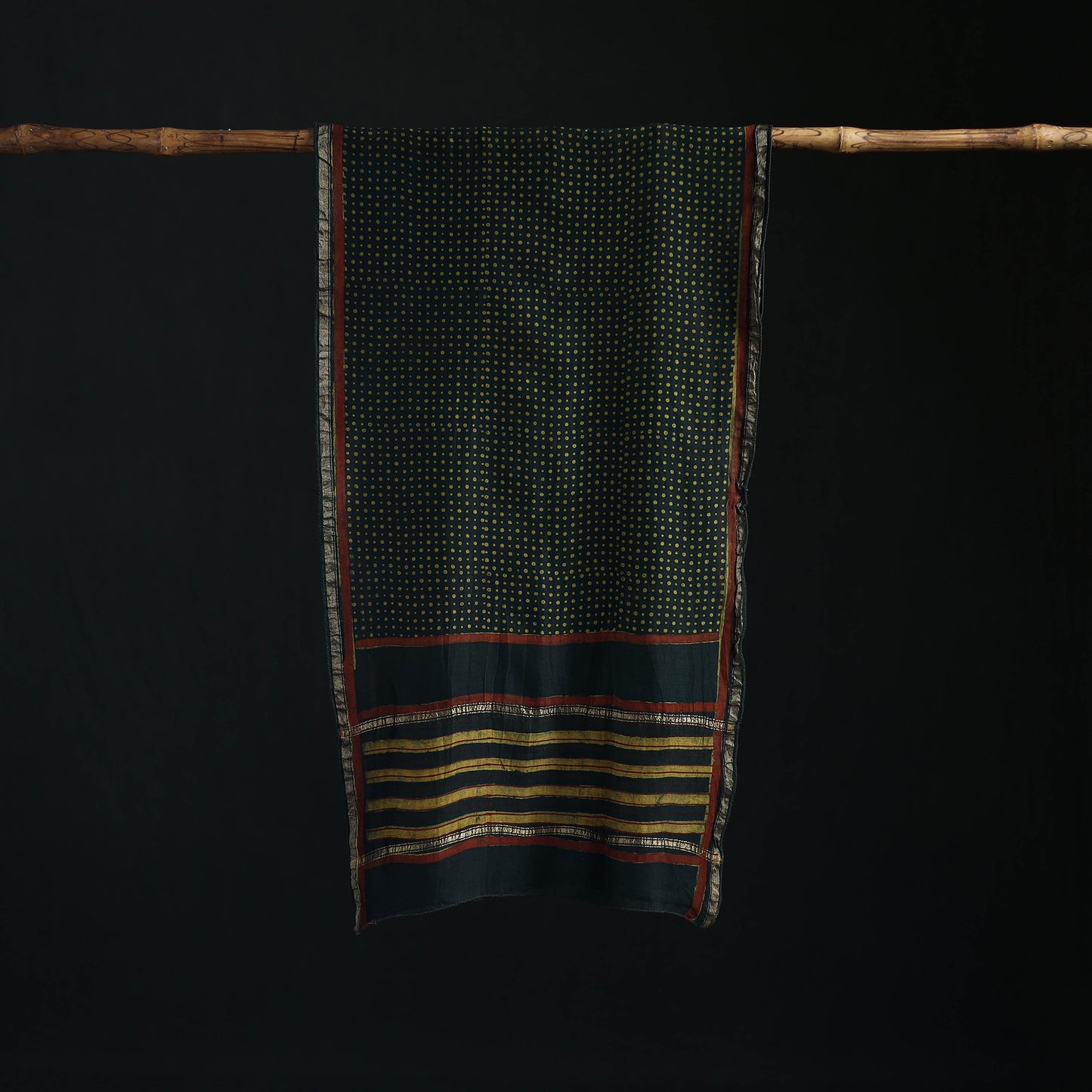 Akola Hand Block Print Chanderi Silk Handloom Stole 15