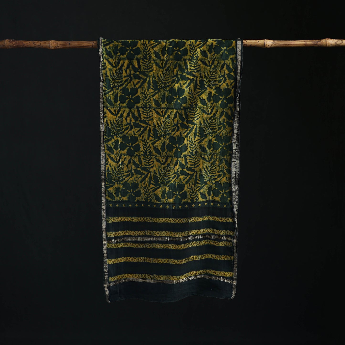 Akola Hand Block Print Chanderi Silk Handloom Stole 18