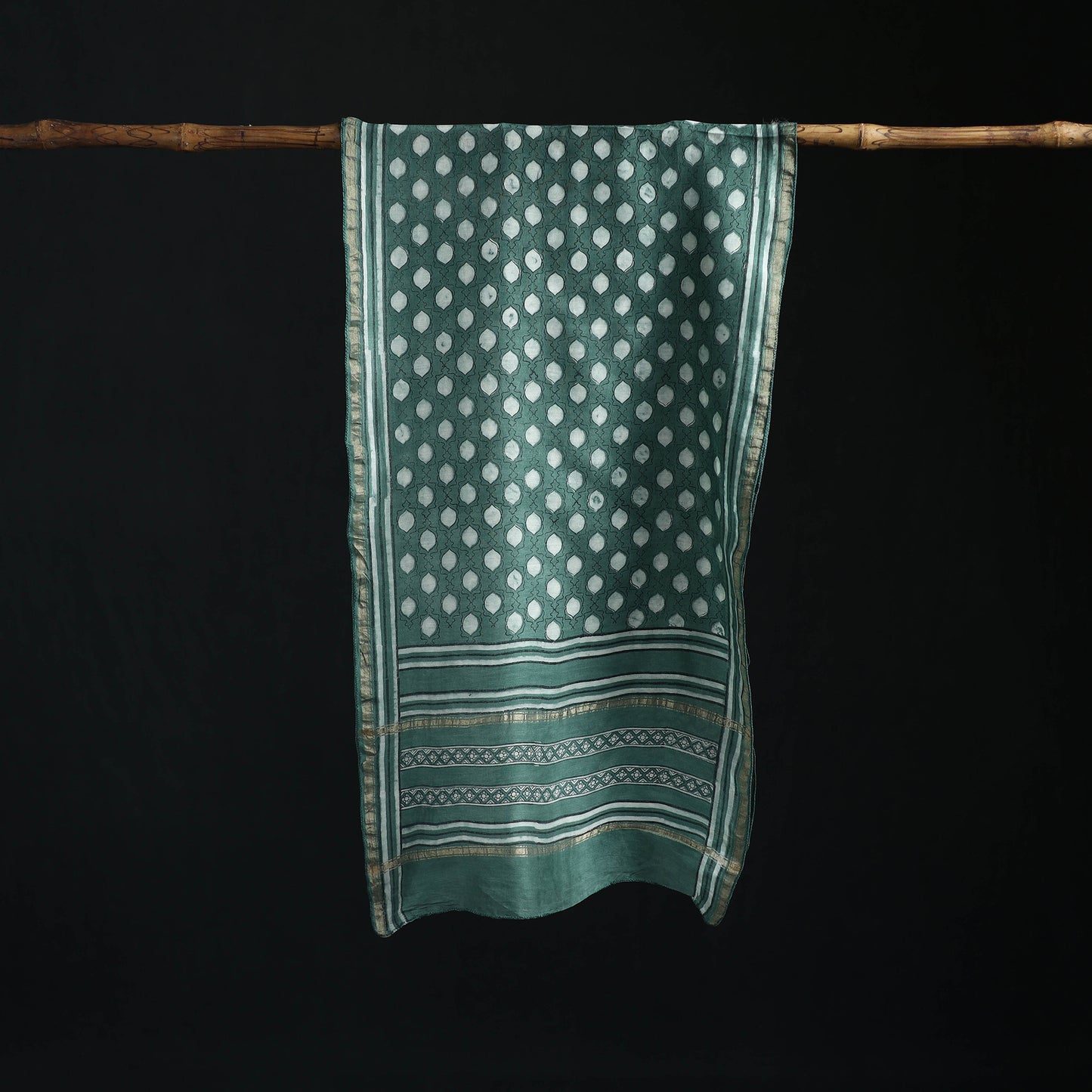 Akola Hand Block Print Chanderi Silk Handloom Stole 20