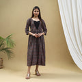 Buy Block Print Cotton Multicolor Flared Ajrakh Dress