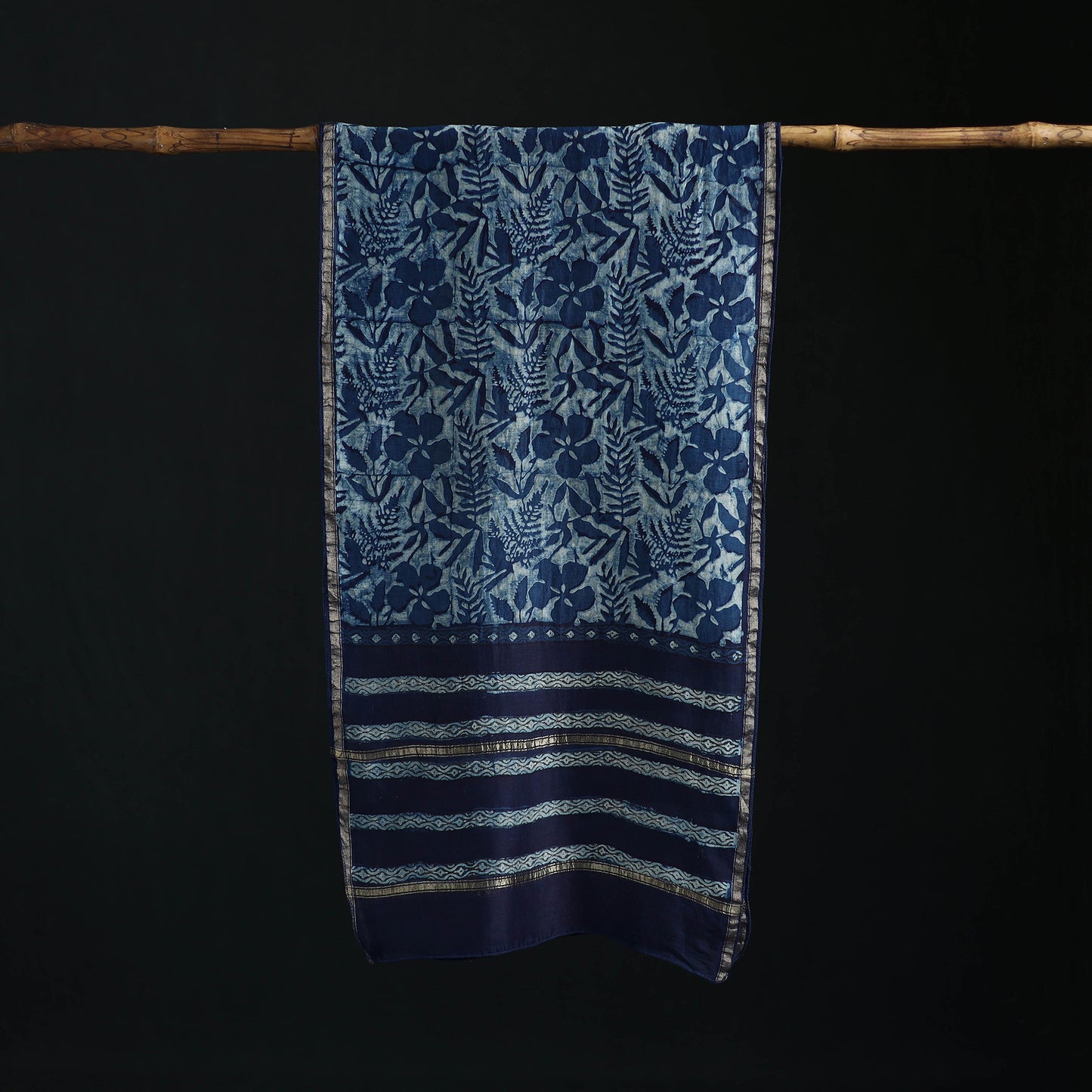 Akola Hand Block Print Chanderi Silk Handloom Stole 26