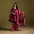 Natural Dyed Hand Block Bagh Print Cotton Suit Set with Dupatta for Women 20
