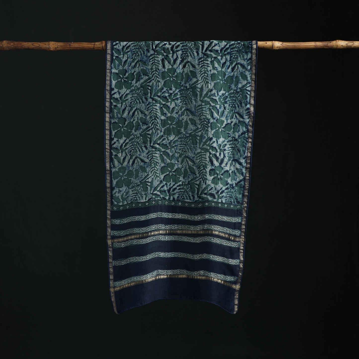 Akola Hand Block Print Chanderi Silk Handloom Stole 27