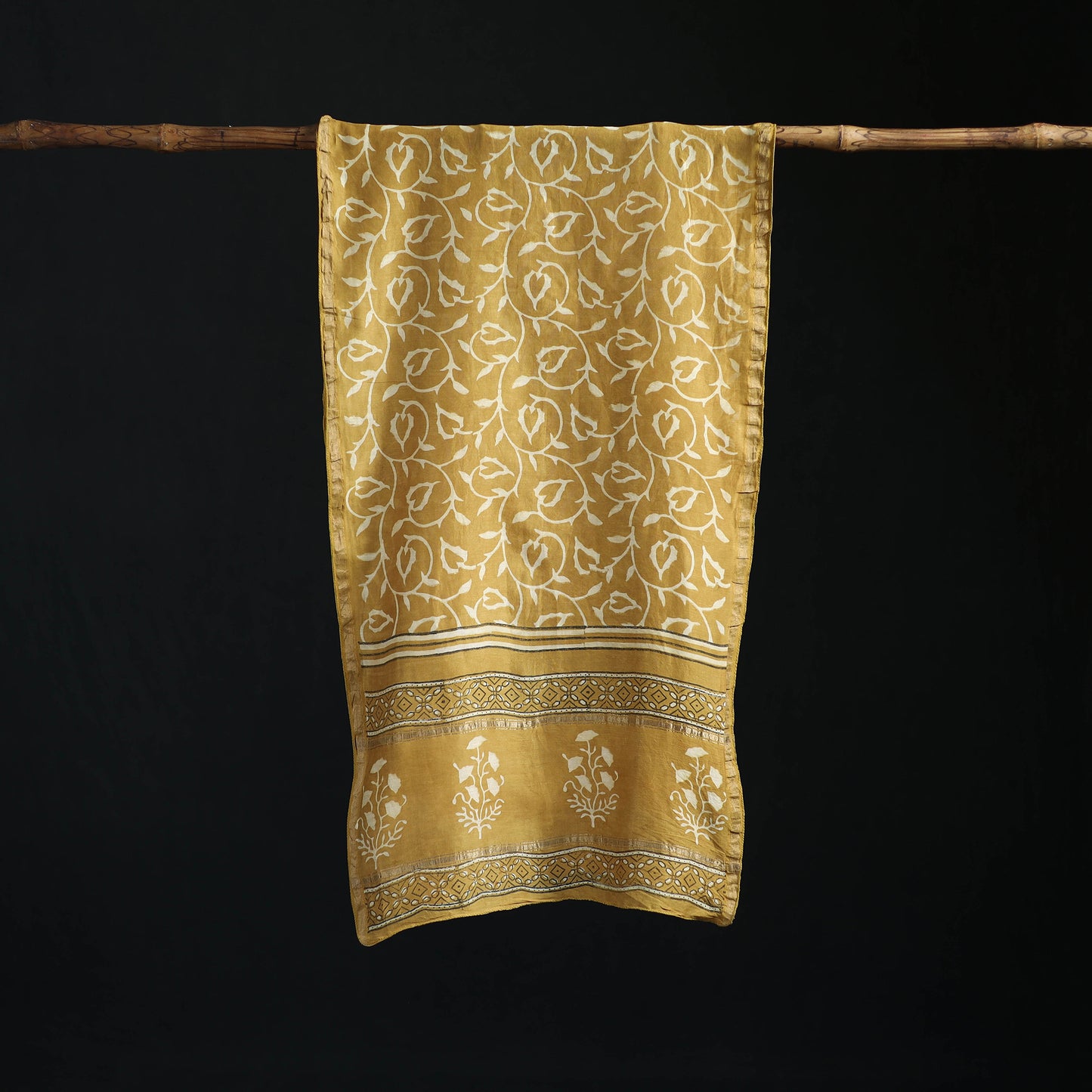 Akola Hand Block Print Chanderi Silk Handloom Stole 28