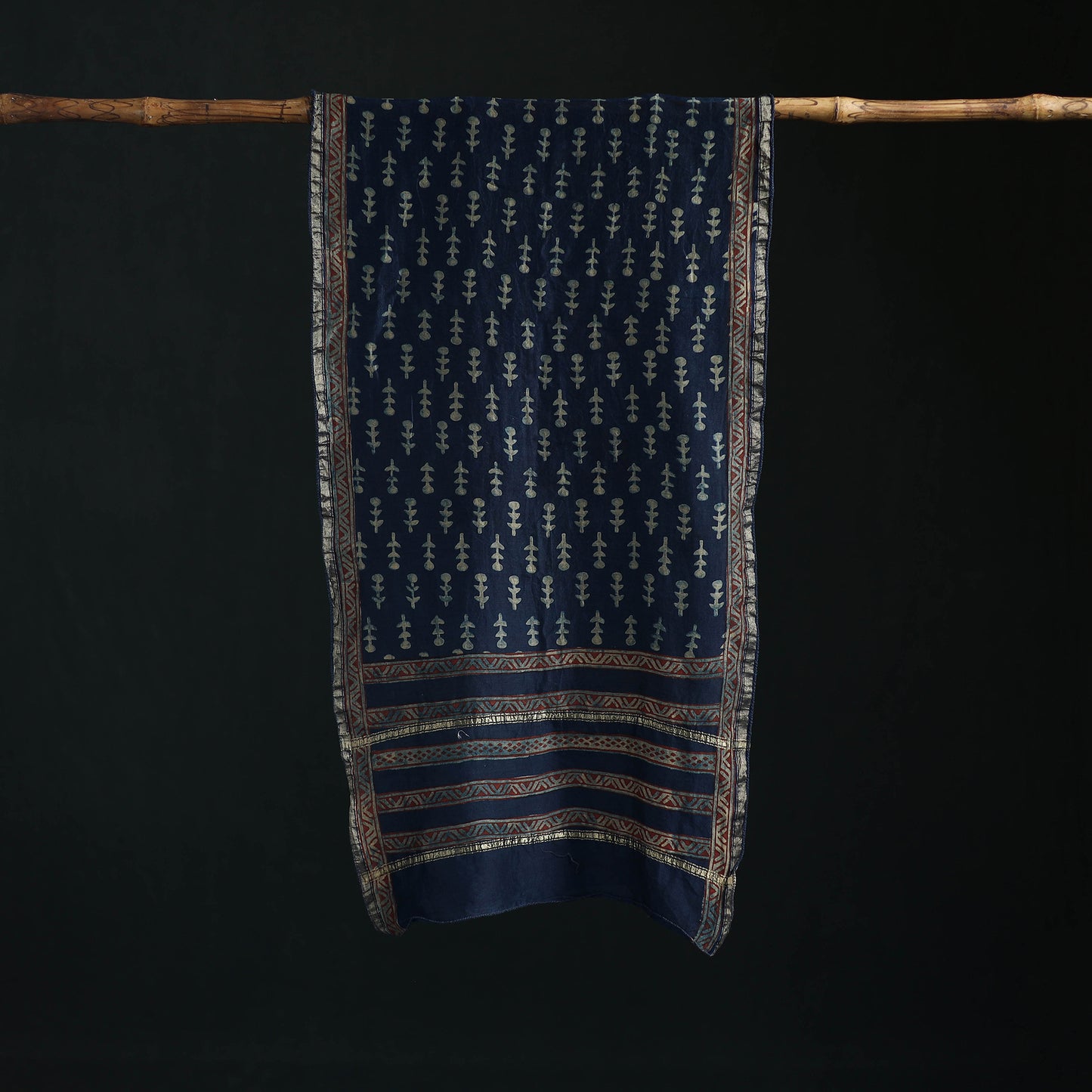 Akola Hand Block Print Chanderi Silk Handloom Stole 30