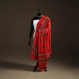 Kutch Hand Embroidered Mirror Work Printed Cotton Dupatta 02