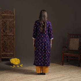 Gota Work Bandhani Tie-Dye Cotton Straight Long Kurta for Women 17