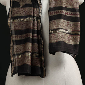 Akola Hand Block Print Chanderi Silk Handloom Stole 14