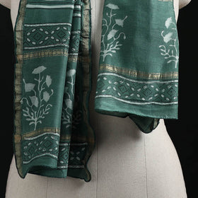 Akola Hand Block Print Chanderi Silk Handloom Stole 16