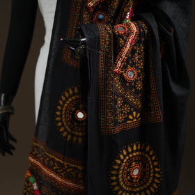 Kutch Hand Embroidered Mirror Work Printed Cotton Dupatta 01