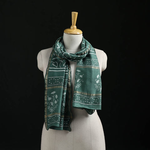 Akola Hand Block Print Chanderi Silk Handloom Stole 16