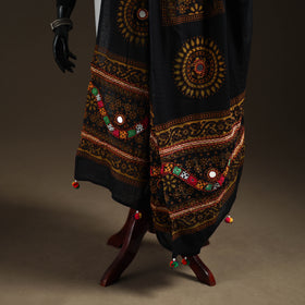 Kutch Hand Embroidered Mirror Work Printed Cotton Dupatta 01