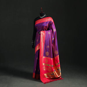 Purple - Bangalore Silk Zari Border Saree 23