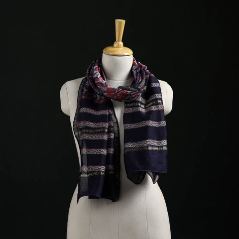 Akola Hand Block Print Chanderi Silk Handloom Stole 19
