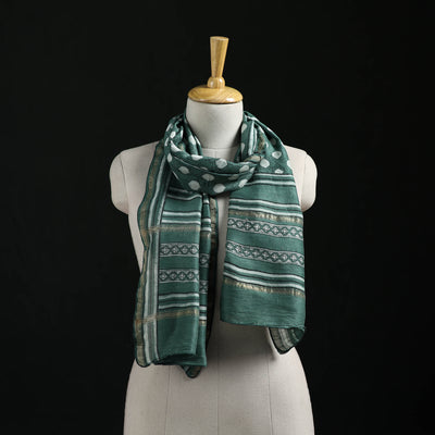 Akola Hand Block Print Chanderi Silk Handloom Stole 20
