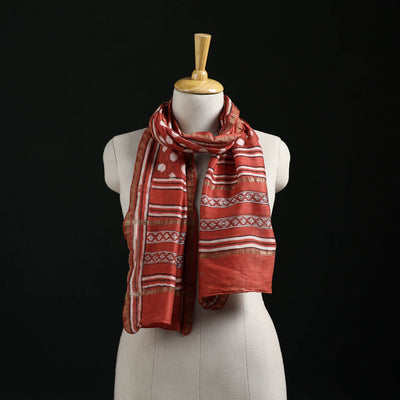 Akola Hand Block Print Chanderi Silk Handloom Stole 21