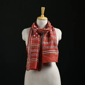 Akola Hand Block Print Chanderi Silk Handloom Stole 21
