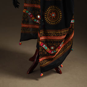 Kutch Hand Embroidered Mirror Work Printed Cotton Dupatta 03