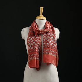 Akola Hand Block Print Chanderi Silk Handloom Stole 23