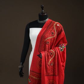 Kutch Hand Embroidered Mirror Work Printed Cotton Dupatta 04