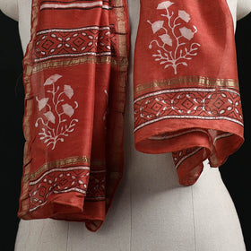 Akola Hand Block Print Chanderi Silk Handloom Stole 25