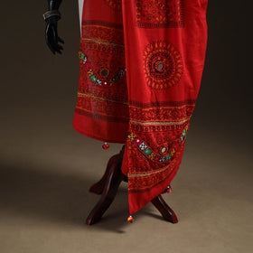 Kutch Hand Embroidered Mirror Work Printed Cotton Dupatta 04