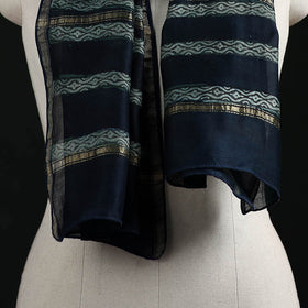 Akola Hand Block Print Chanderi Silk Handloom Stole 27