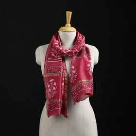 Akola Hand Block Print Chanderi Silk Handloom Stole 29