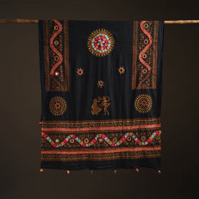 Kutch Hand Embroidered Mirror Work Printed Cotton Dupatta 03