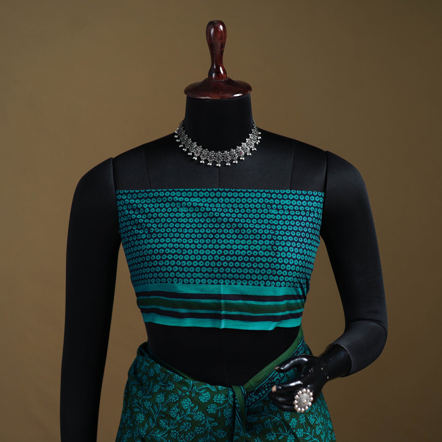 Green - Gamthi Hand Block Print Pure Mul Cotton Saree with Blouse Piece 43
