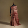 Beige - Gamthi Hand Block Print Pure Mul Cotton Saree with Blouse Piece 44