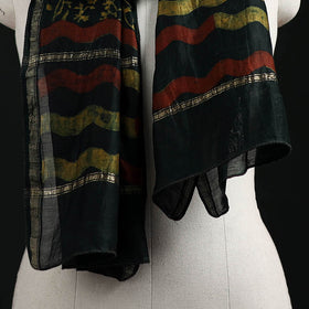 Akola Hand Block Print Chanderi Silk Handloom Stole 31