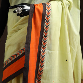 Yellow - Bengal Handwoven Cotton Begumpuri Saree 11