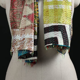 Bengal Kantha Handwork Patchwork Reversible Silk Stole 34
