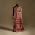 Beige - Gamthi Hand Block Print Pure Mul Cotton Saree with Blouse Piece 45