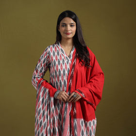 Pochampally Ikat Cotton Suit Set with Dupatta for women 20