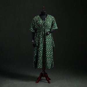 Akola Hand Block Print Natural Dyed Cotton Kaftan (Long) 01