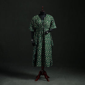 Akola Hand Block Print Natural Dyed Cotton Kaftan (Long) 01