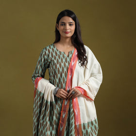 Pochampally Ikat Cotton Suit Set with Dupatta for women 15