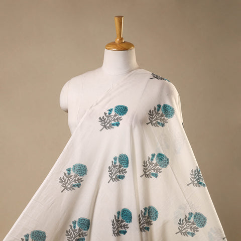 White - mul cotton sanganeri fabric 28 - handcrafted