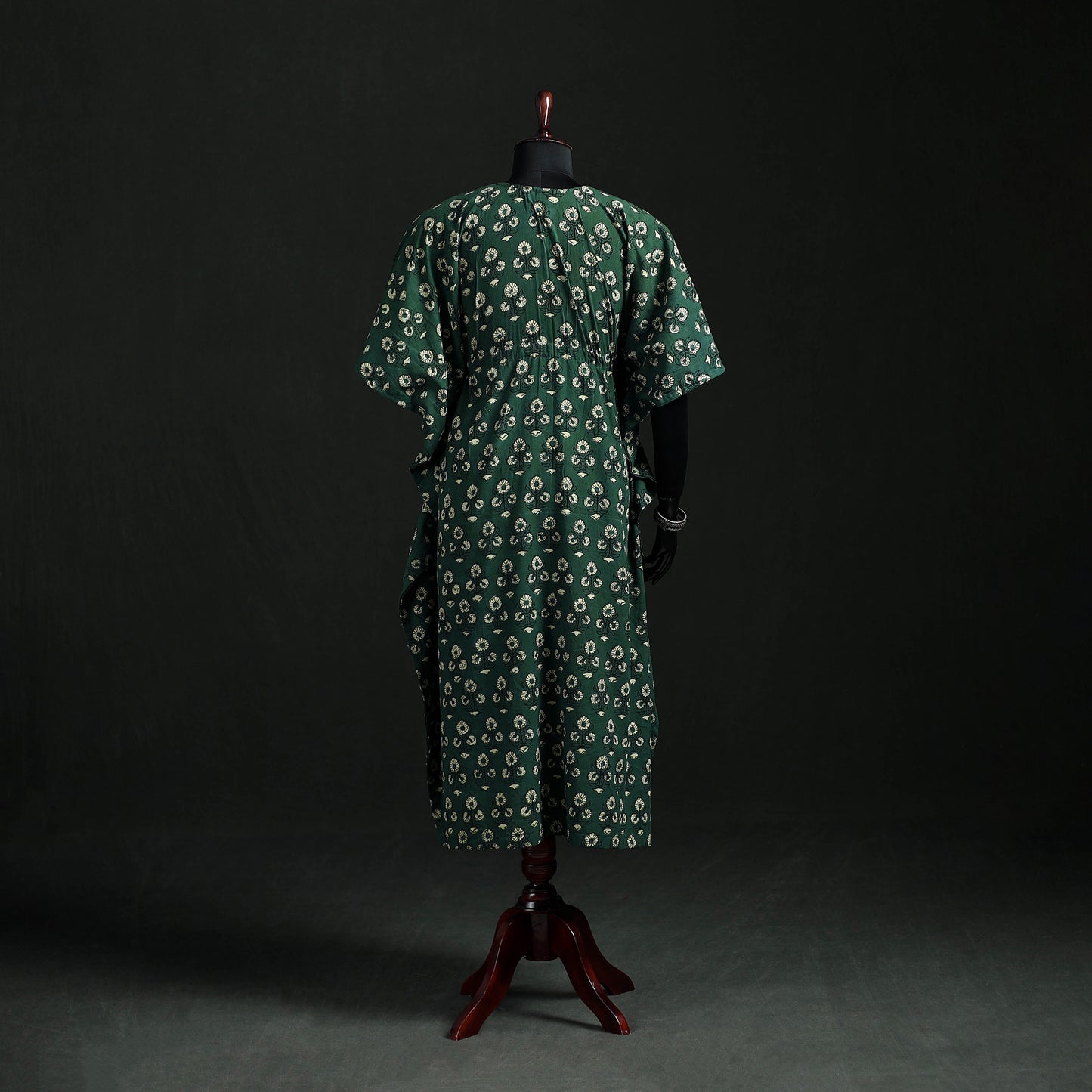Akola Hand Block Print Natural Dyed Cotton Kaftan (Long) 01