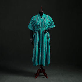 Akola Hand Block Print Natural Dyed Cotton Kaftan (Long) 02