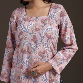 Sanganeri Floral Print Cotton Short Kurta for Women 13