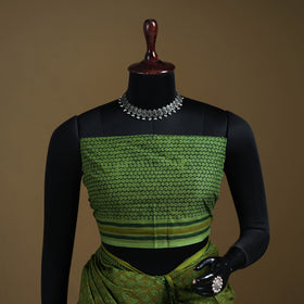 Green - Gamthi Hand Block Print Pure Mul Cotton Saree with Blouse Piece 47
